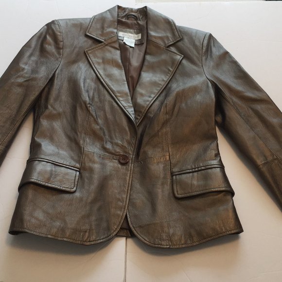 WORTHINGTON BRONZE LEATHER BLAZER-NEW WITH TAGS - Picture 7 of 7
